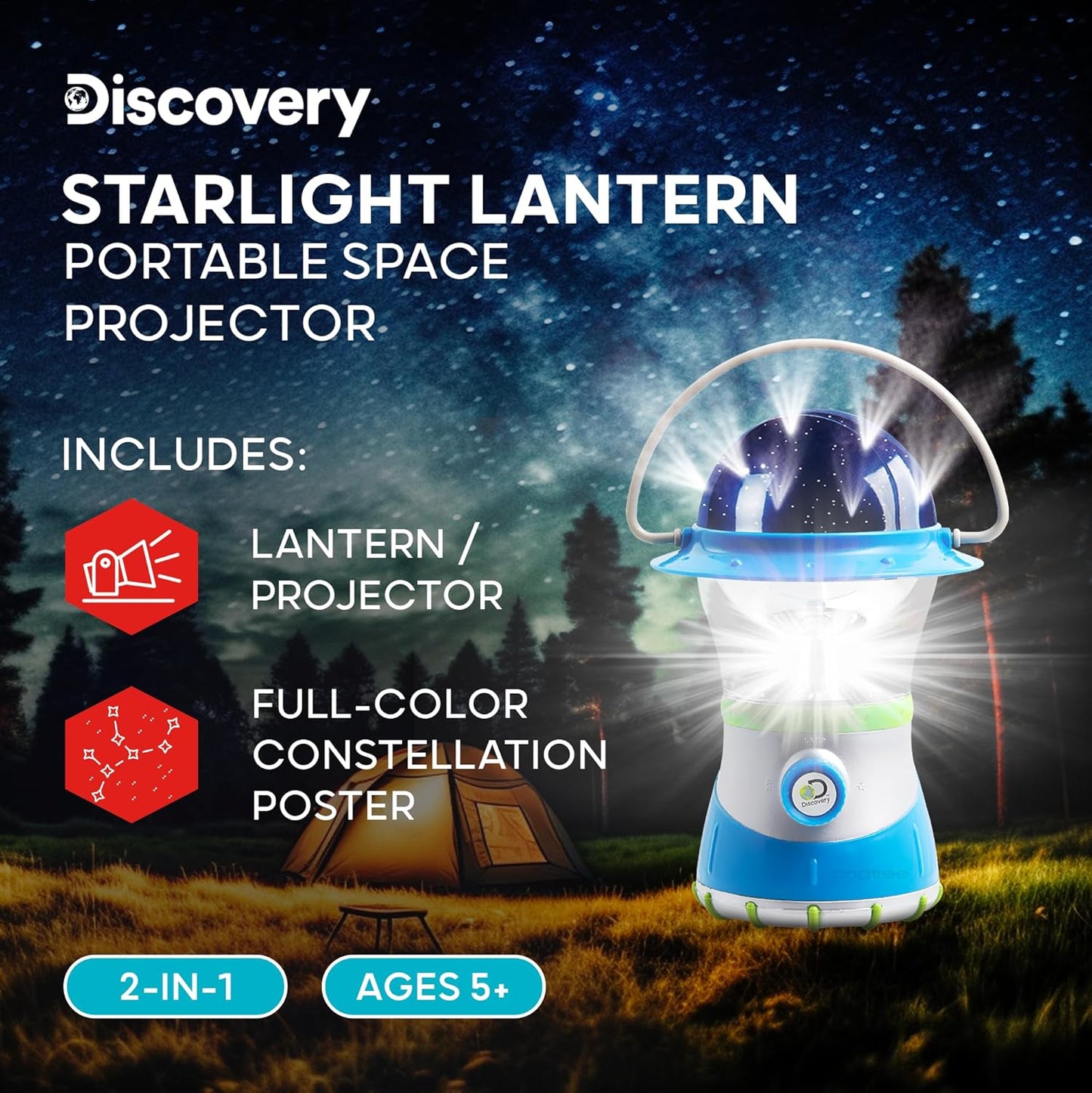 Discovery Kids 2-in-1 LED Starlight Lantern and Projector