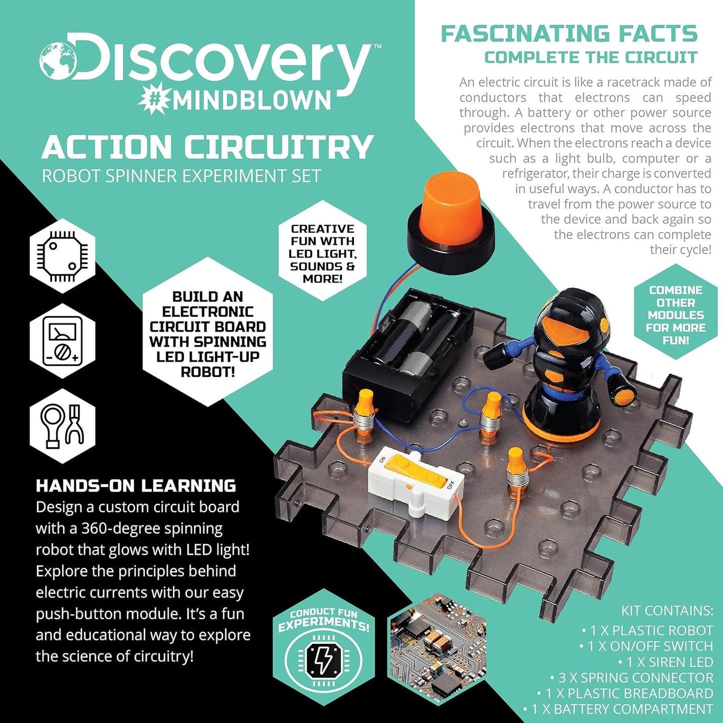 Discovery #Mindblown Action Circuitry Robot Spinner Experiment Set