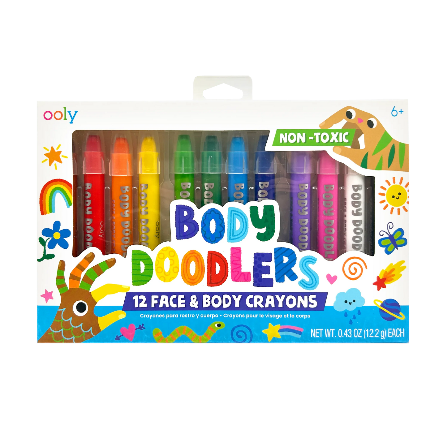 Body Doodlers: Face & Body Crayons (Set of 12)