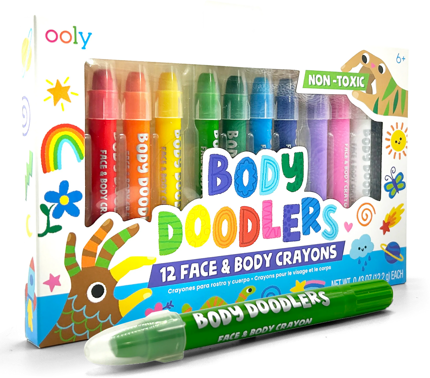 Body Doodlers: Face & Body Crayons (Set of 12)