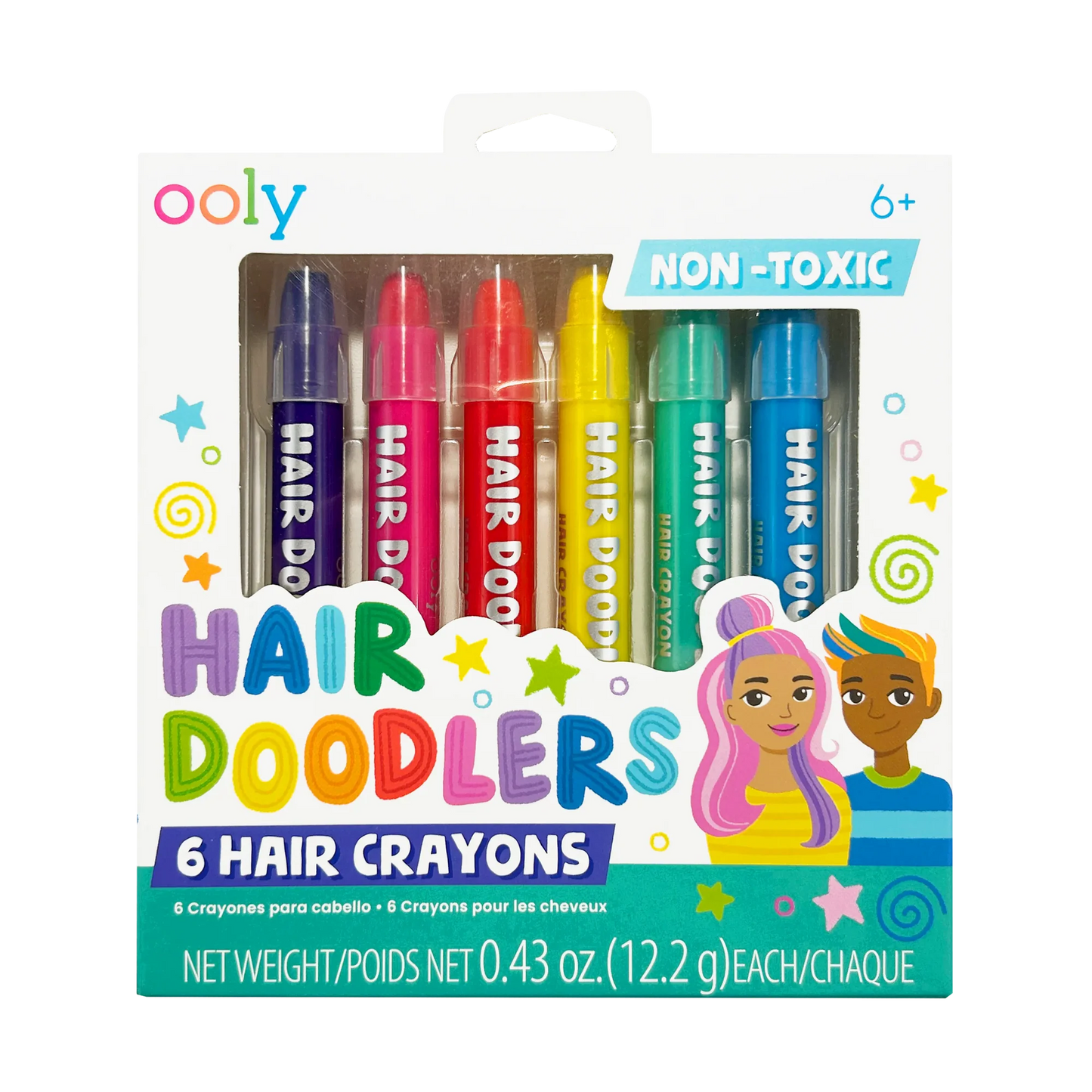 Hair Doodlers: Hair Crayons (Set of 6)