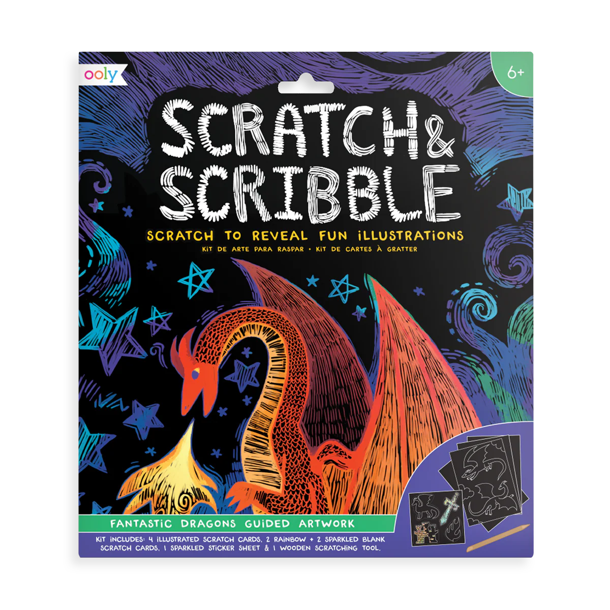 Fantastic Dragon Scratch and Scribble Scratch Art Kit