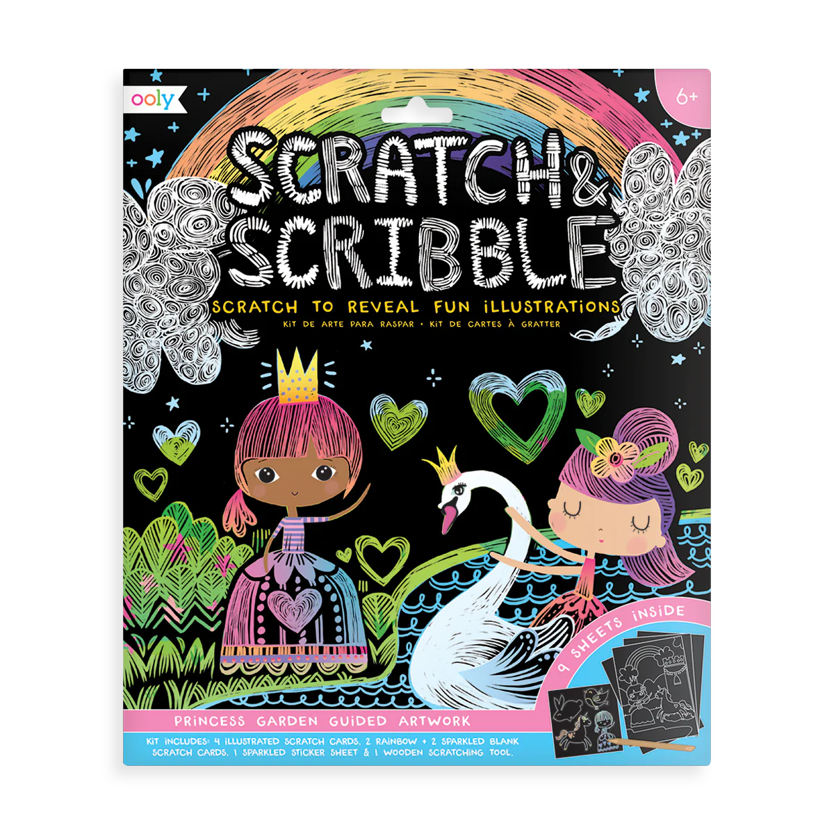 Princess Garden Scratch and Scribble Scratch Art Kit