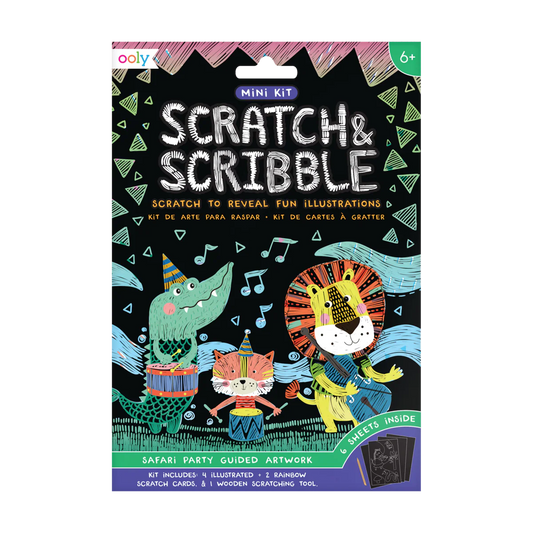 Safari Party Scratch and Scribble Mini Scratch Art Kit