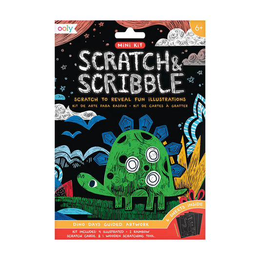 Dinosaur Days Scratch and Scribble Mini Scratch Art Kit
