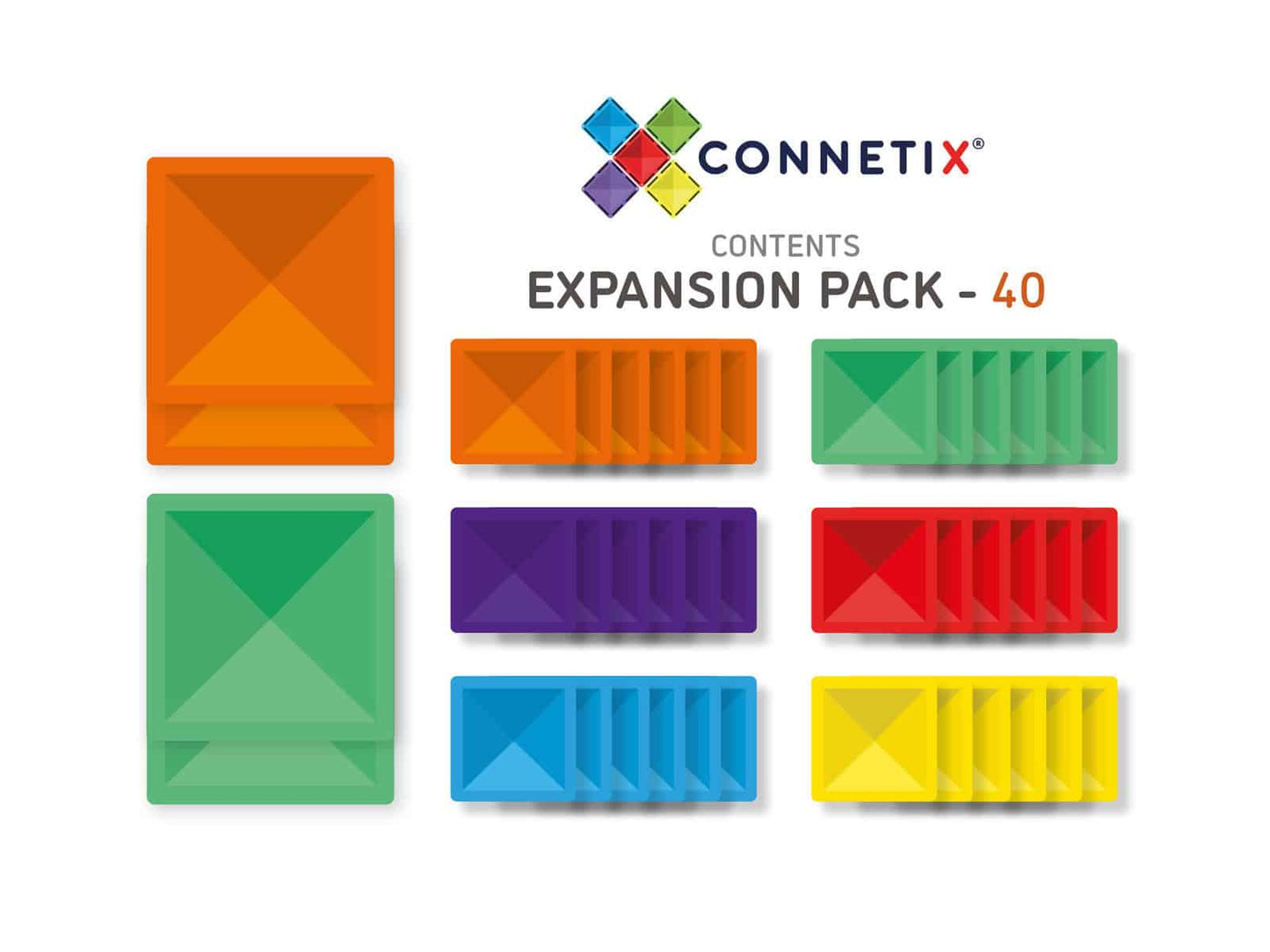 Magnetic Tiles Expansion Pack 40 pc by Connectix
