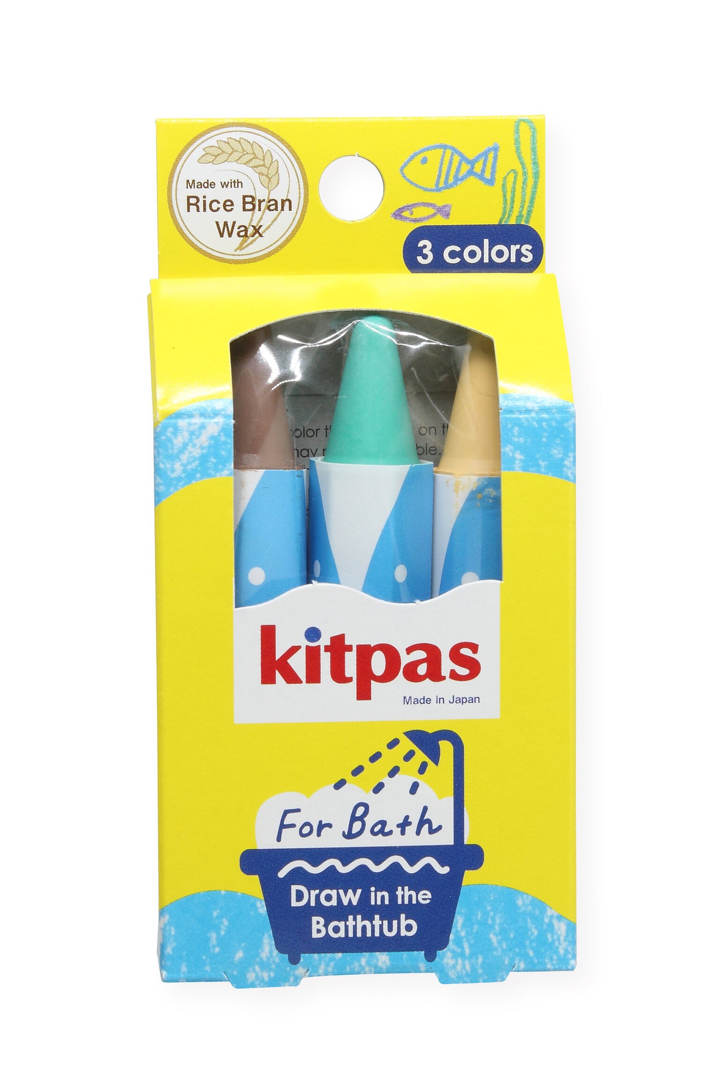 Kitpas Bath Crayons 3 Colors- Turtle (Brown, Green, Yellow)