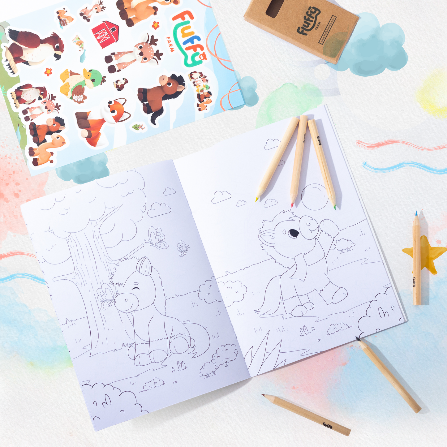 Fluffy Farm Coloring Book