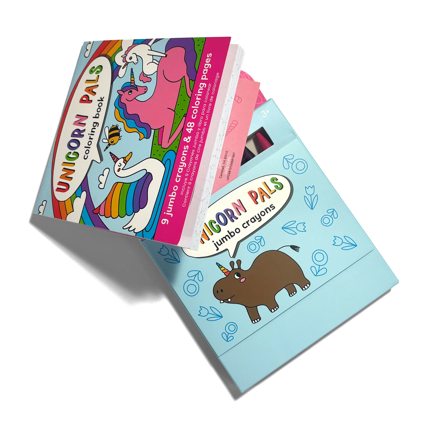 Carry Along! Coloring Book and Crayon Set - Unicorn Pals - Set of 9 Crayons