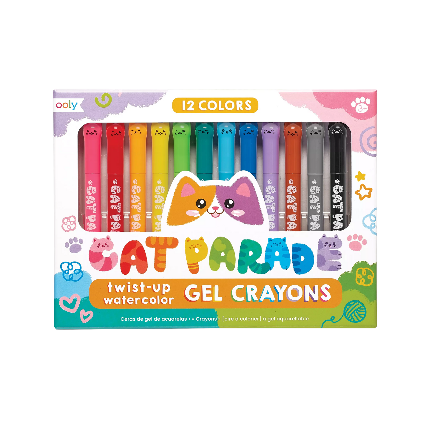 Cat Parade Watercolor Gel Crayons - Set of 12