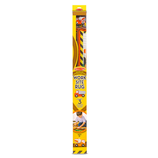 Round the Construction Zone Work Site Rug & Vehicle Set
