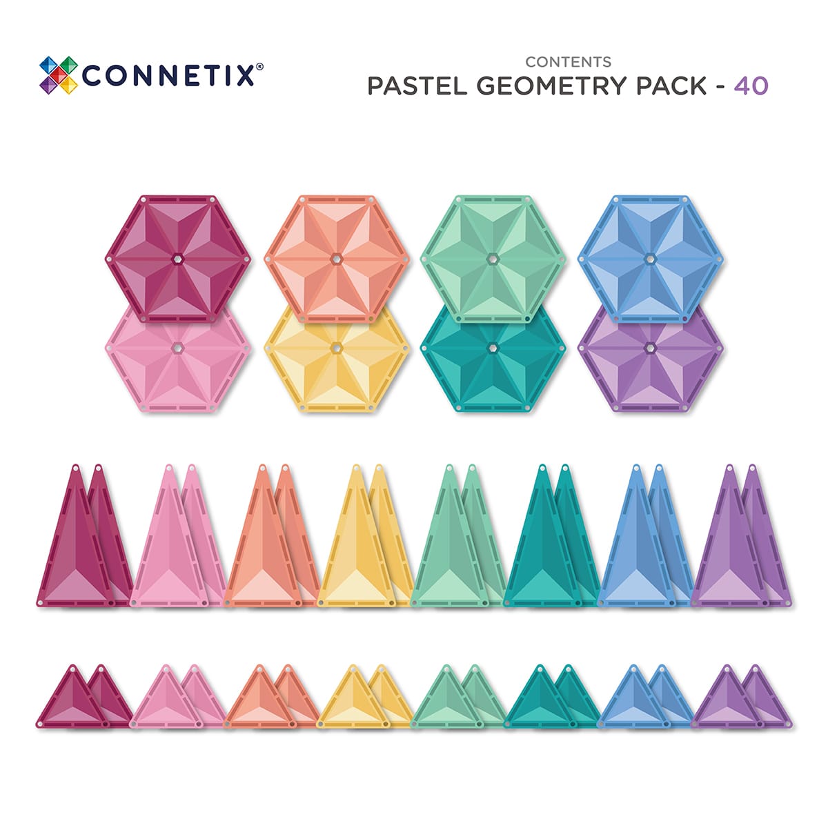 Pastel Geometry Pack 40 pc by Connectix